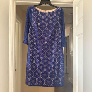 Jessica Howard Royal Blue Floral Lace Dress